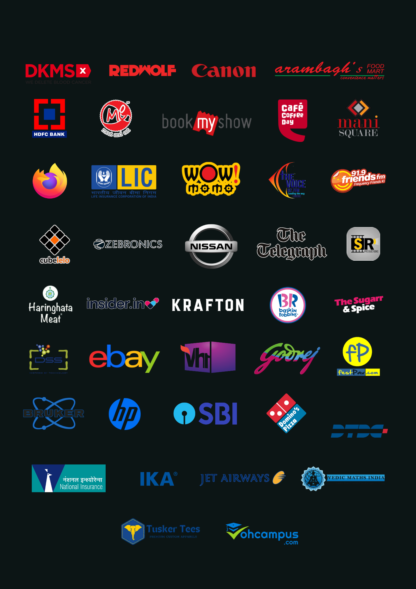 All Previous Sponsors
